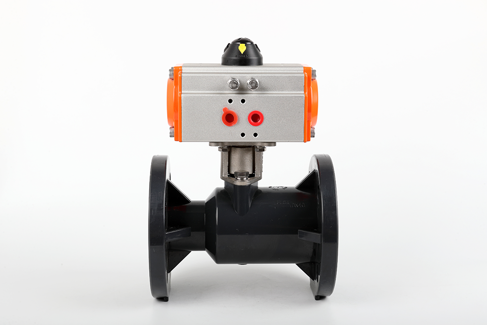 龙凤气动法兰一体球阀